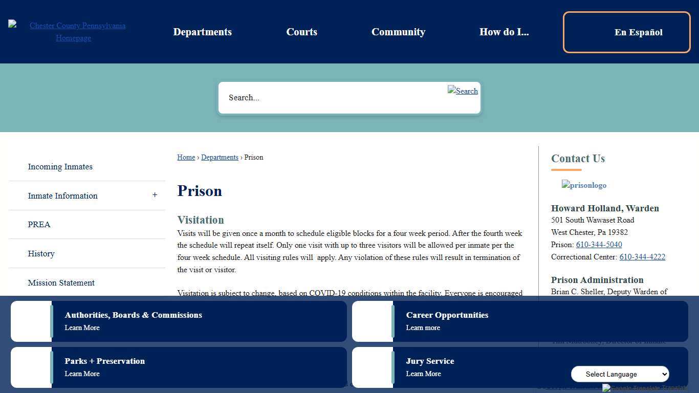 Prison | Chester County, PA - Official Website