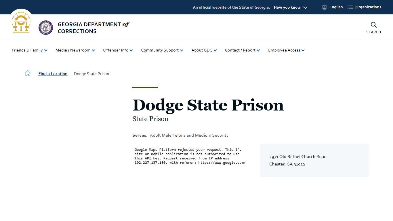 Dodge State Prison | Georgia Department of Corrections